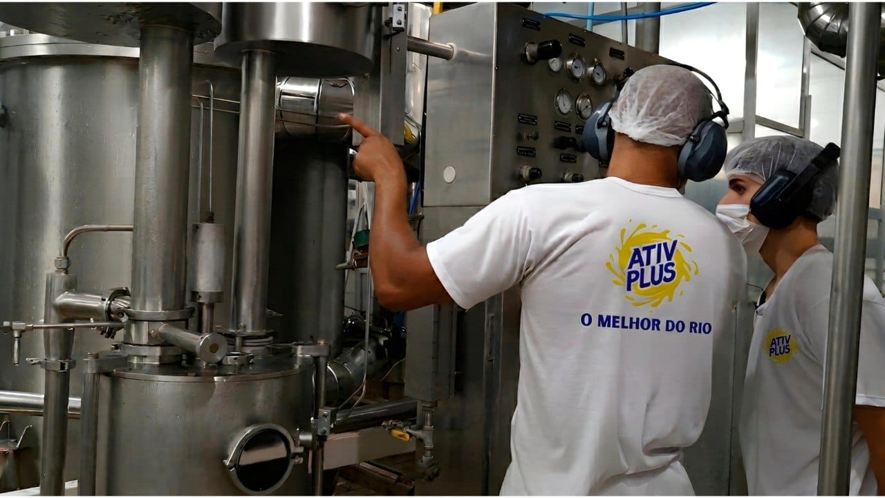 Linha de envase automatizada da fábrica ATIV PLUS